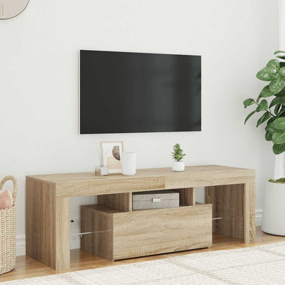 vidaXL Meuble TV avec lumières LED chêne Sonoma 120x35x40 cm