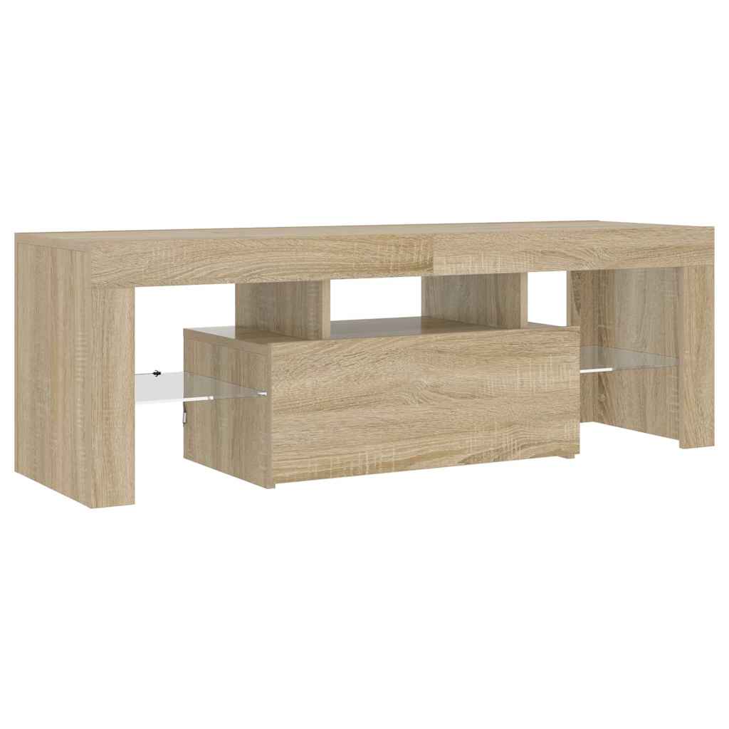 vidaXL Meuble TV avec lumières LED chêne Sonoma 120x35x40 cm