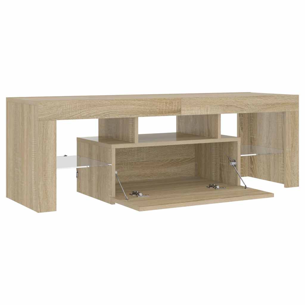 vidaXL Meuble TV avec lumières LED chêne Sonoma 120x35x40 cm