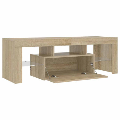 vidaXL Meuble TV avec lumières LED chêne Sonoma 120x35x40 cm
