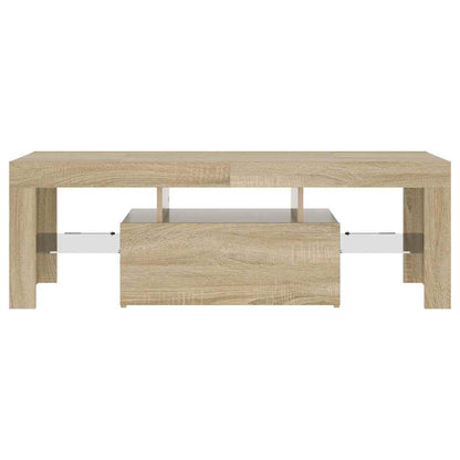 vidaXL Meuble TV avec lumières LED chêne Sonoma 120x35x40 cm