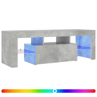 Meuble TV vidaXL avec éclairage LED Gris béton 120x35x40 cm