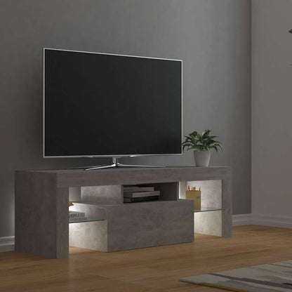 Meuble TV vidaXL avec éclairage LED Gris béton 120x35x40 cm