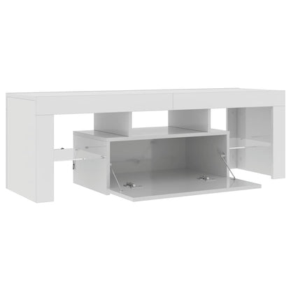 Meuble TV vidaXL avec lumières LED blanc brillant 120x35x40 cm