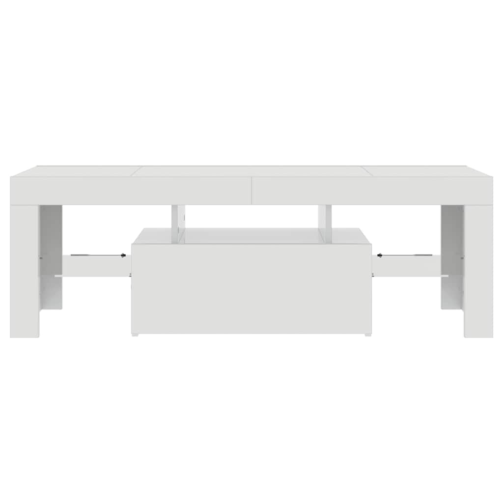 Meuble TV vidaXL avec lumières LED blanc brillant 120x35x40 cm