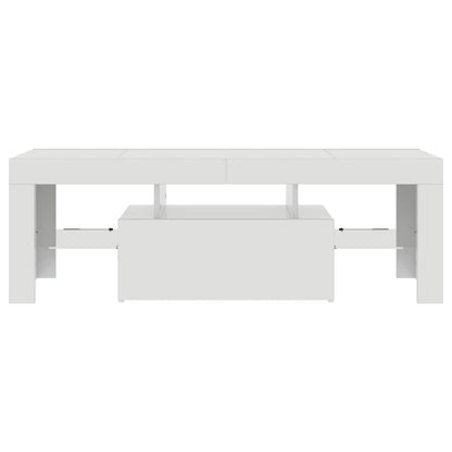 Meuble TV vidaXL avec lumières LED blanc brillant 120x35x40 cm