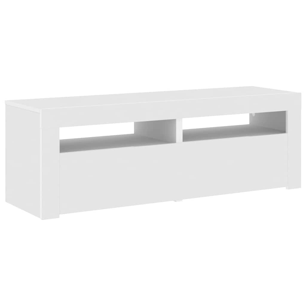 vidaXL TV-Schrank mit LED-Leuchten Weiß 120x35x40 cm