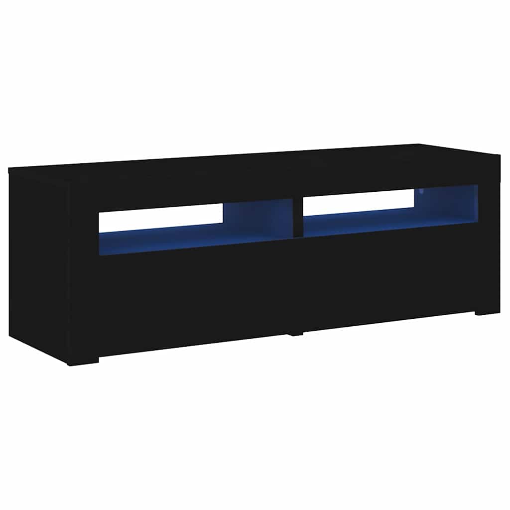 Meuble TV vidaXL avec lumières LED noir 120x35x40 cm