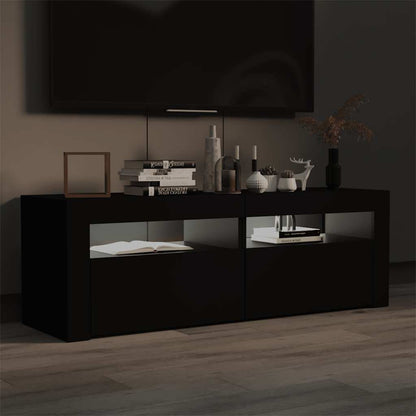 Meuble TV vidaXL avec lumières LED noir 120x35x40 cm