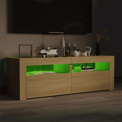 vidaXL TV-Schrank mit LED-Leuchten Sonoma-Eiche 120x35x40 cm