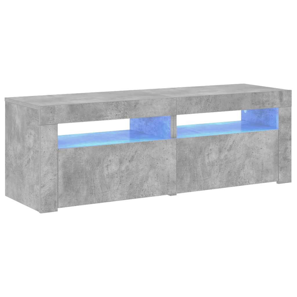 Meuble TV vidaXL avec éclairage LED Gris béton 120x35x40 cm