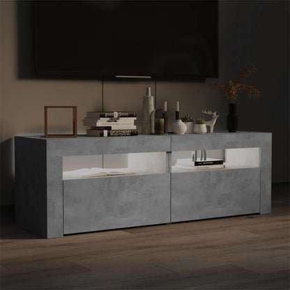 Meuble TV vidaXL avec éclairage LED Gris béton 120x35x40 cm