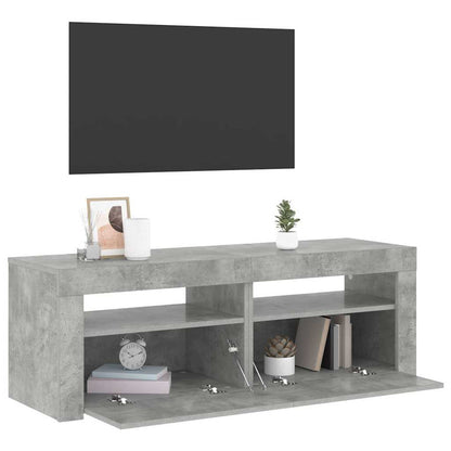 Meuble TV vidaXL avec éclairage LED Gris béton 120x35x40 cm