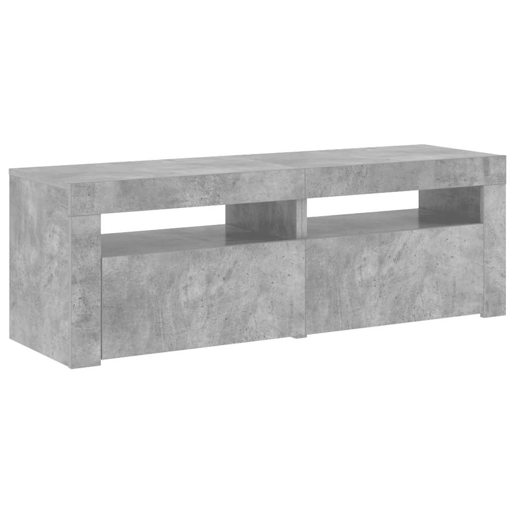 Meuble TV vidaXL avec éclairage LED Gris béton 120x35x40 cm