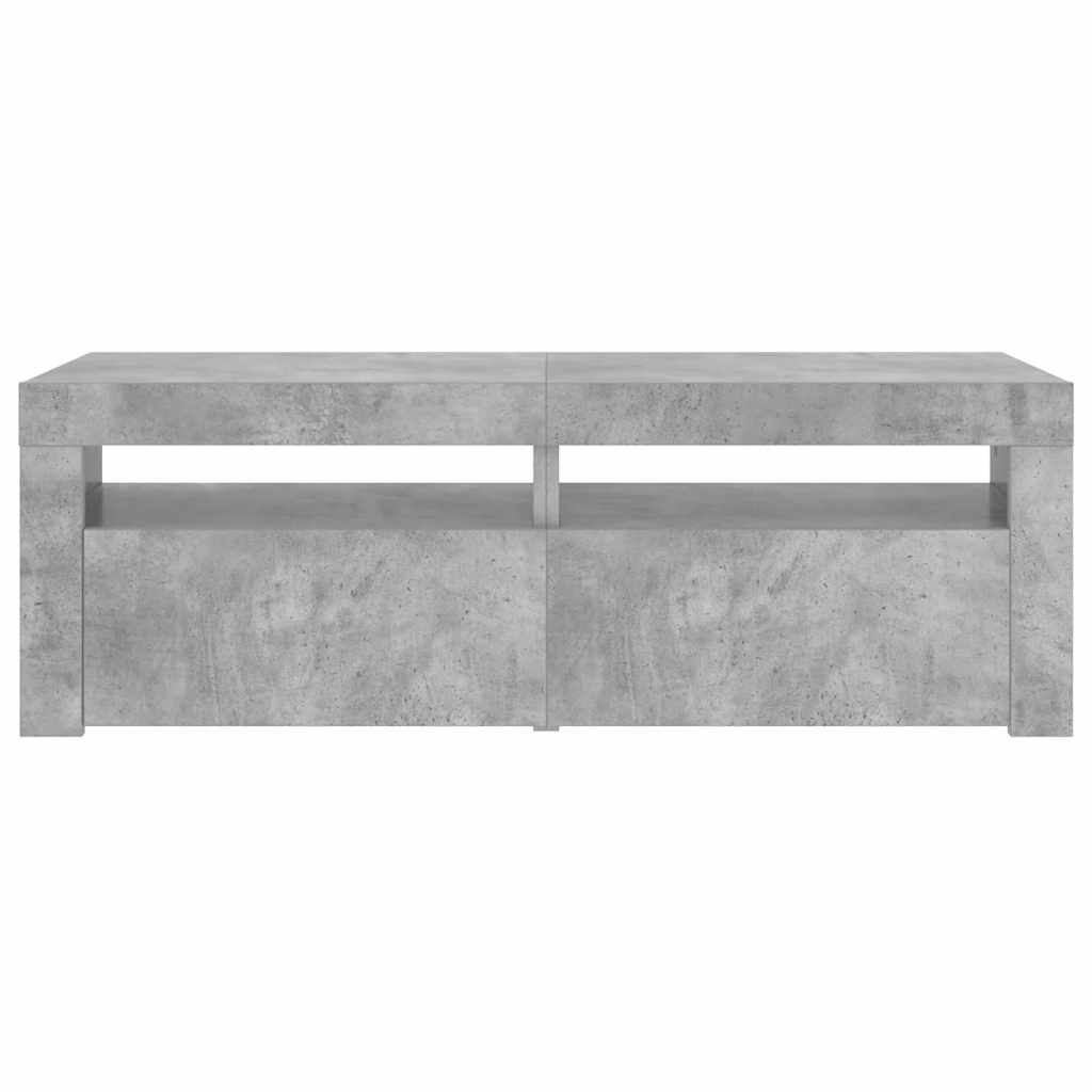 Meuble TV vidaXL avec éclairage LED Gris béton 120x35x40 cm