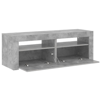 Meuble TV vidaXL avec éclairage LED Gris béton 120x35x40 cm