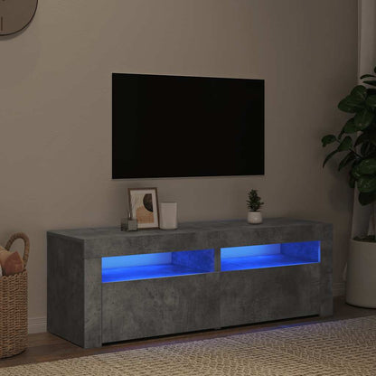 Meuble TV vidaXL avec éclairage LED Gris béton 120x35x40 cm