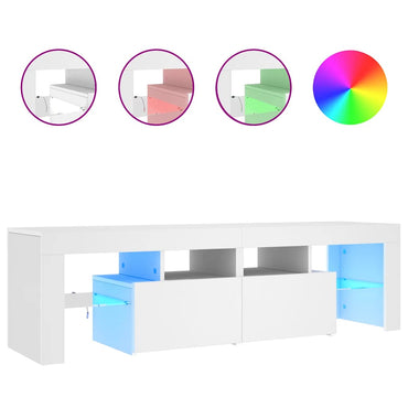 Meuble TV vidaXL avec éclairage LED Blanc 140x36,5x40 cm