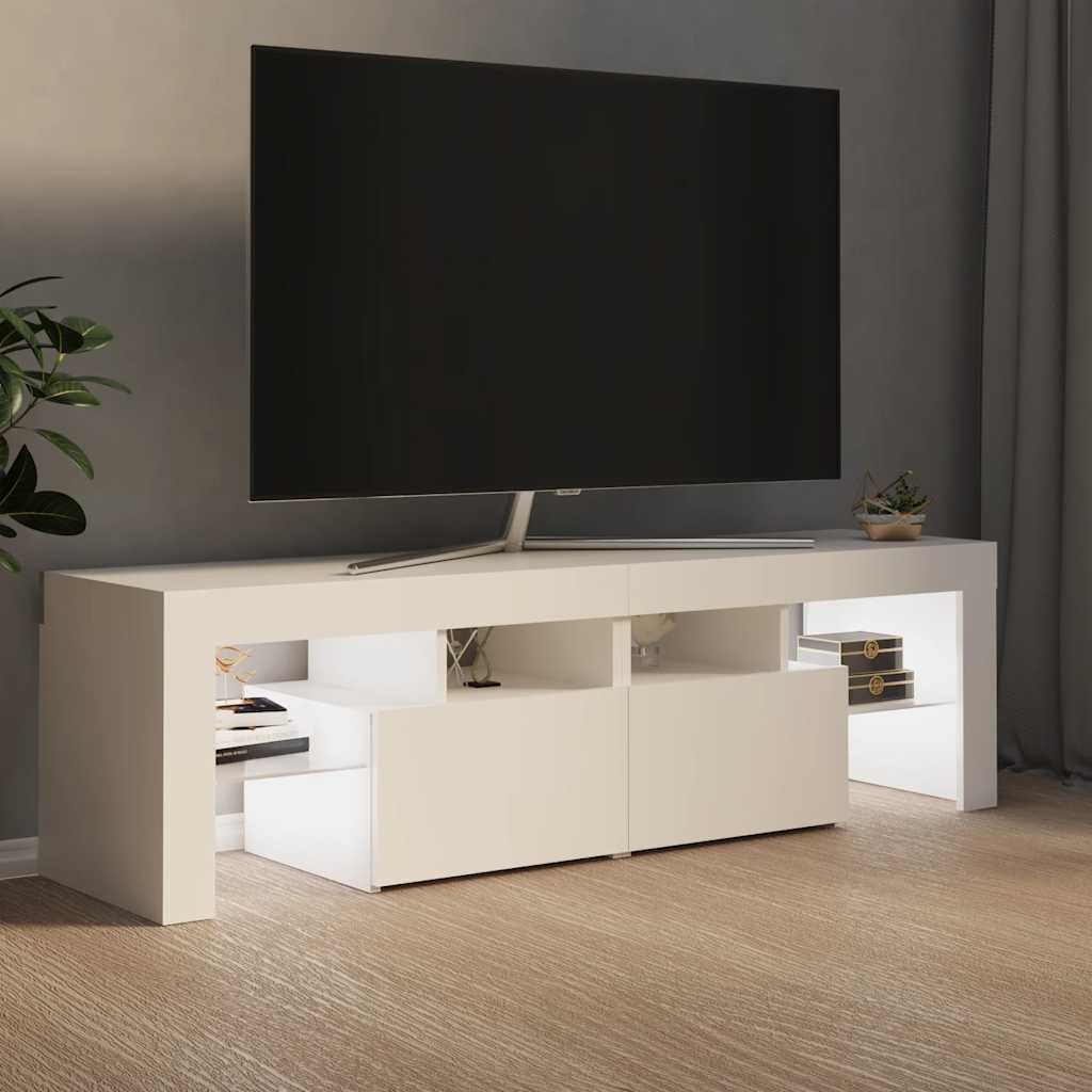 Meuble TV vidaXL avec éclairage LED Blanc 140x36,5x40 cm