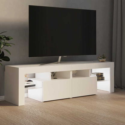Meuble TV vidaXL avec éclairage LED Blanc 140x36,5x40 cm
