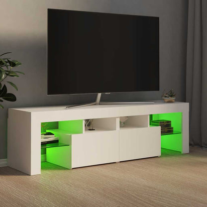 Meuble TV vidaXL avec éclairage LED Blanc 140x36,5x40 cm
