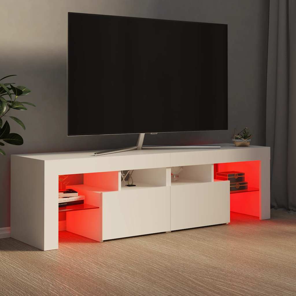 Meuble TV vidaXL avec éclairage LED Blanc 140x36,5x40 cm