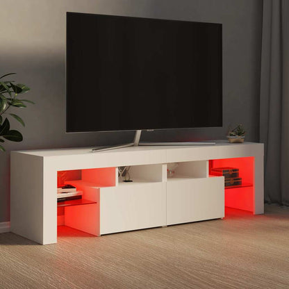 Meuble TV vidaXL avec éclairage LED Blanc 140x36,5x40 cm