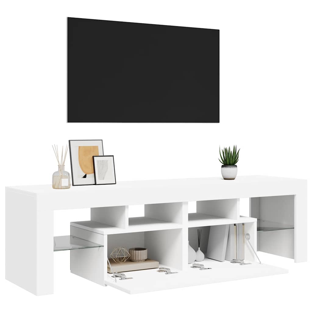 Meuble TV vidaXL avec éclairage LED Blanc 140x36,5x40 cm