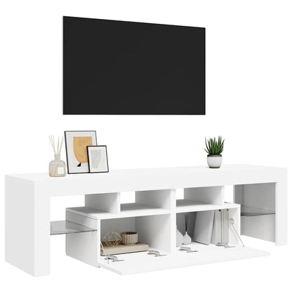 Meuble TV vidaXL avec éclairage LED Blanc 140x36,5x40 cm