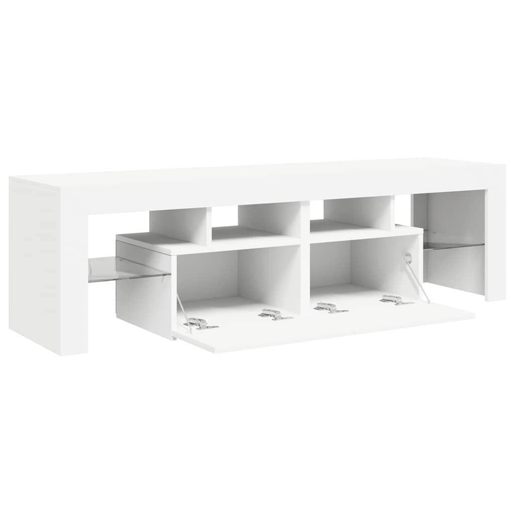 Meuble TV vidaXL avec éclairage LED Blanc 140x36,5x40 cm