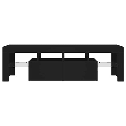 Meuble TV vidaXL avec éclairage LED Noir 140x36,5x40 cm