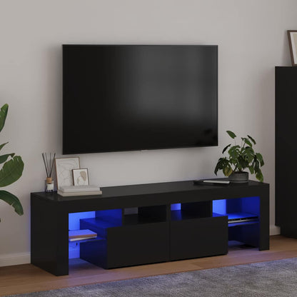 Meuble TV vidaXL avec éclairage LED Noir 140x36,5x40 cm