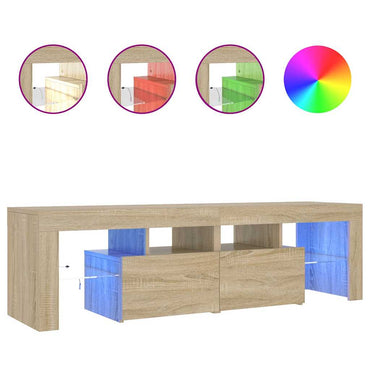 Meuble TV vidaXL avec éclairage LED chêne Sonoma 140x36,5x40 cm