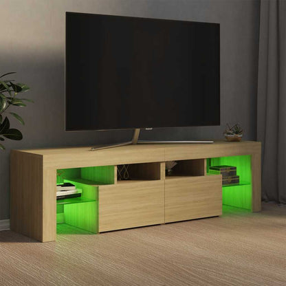 Meuble TV vidaXL avec éclairage LED chêne Sonoma 140x36,5x40 cm