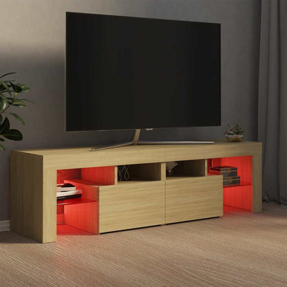 Meuble TV vidaXL avec éclairage LED chêne Sonoma 140x36,5x40 cm
