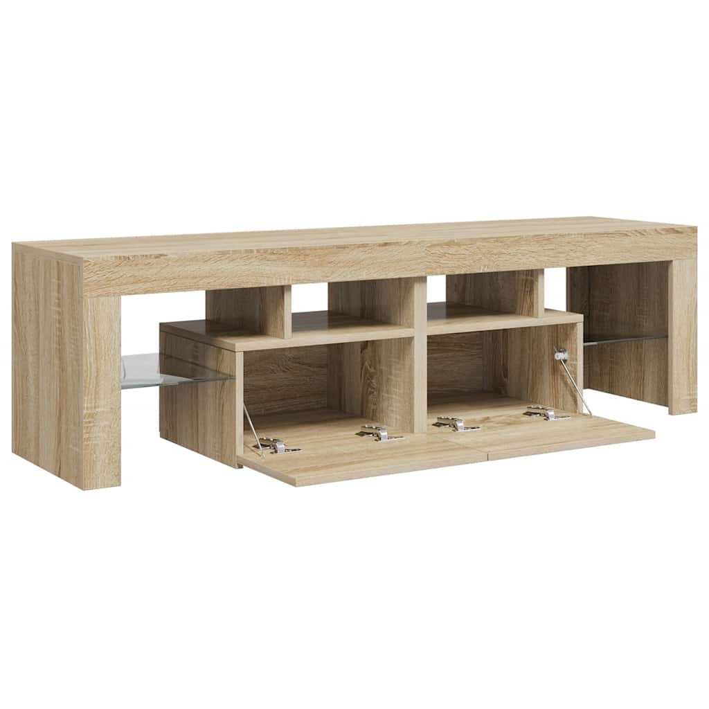 Meuble TV vidaXL avec éclairage LED chêne Sonoma 140x36,5x40 cm