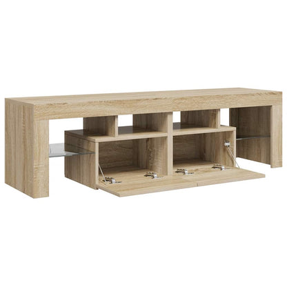 Meuble TV vidaXL avec éclairage LED chêne Sonoma 140x36,5x40 cm