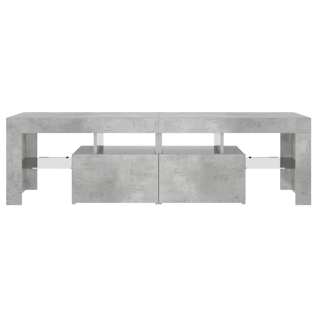 Meuble TV vidaXL avec éclairage LED Gris béton 140x36,5x40 cm