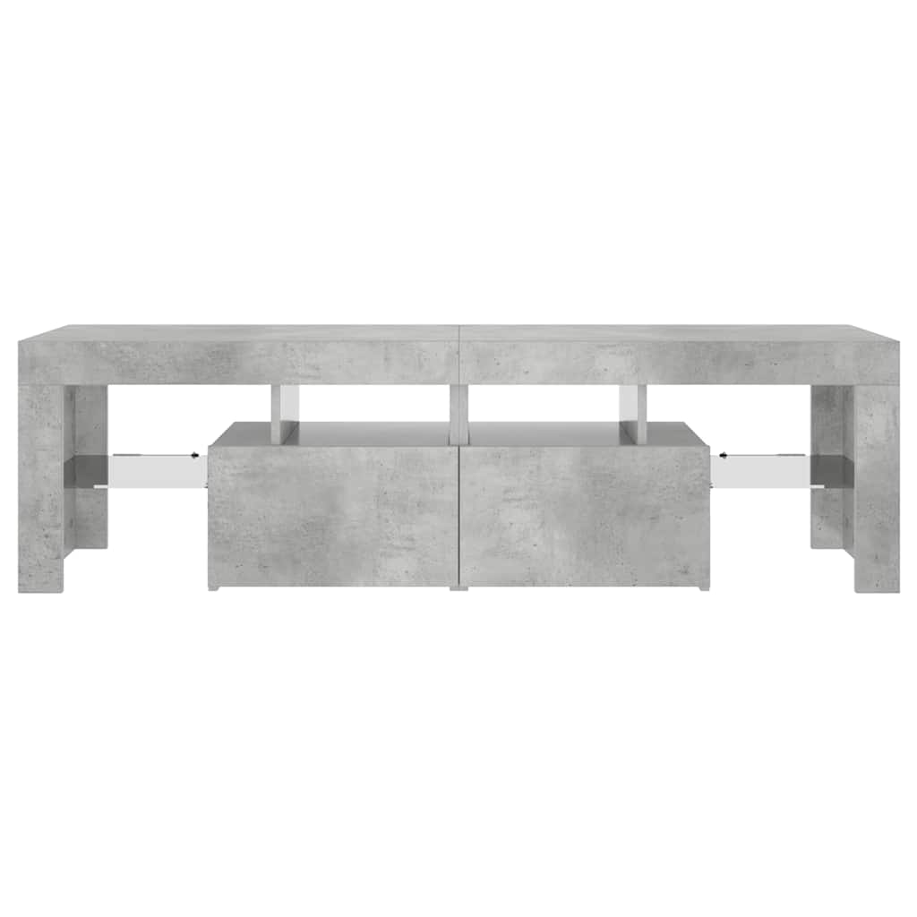 Meuble TV vidaXL avec éclairage LED Gris béton 140x36,5x40 cm