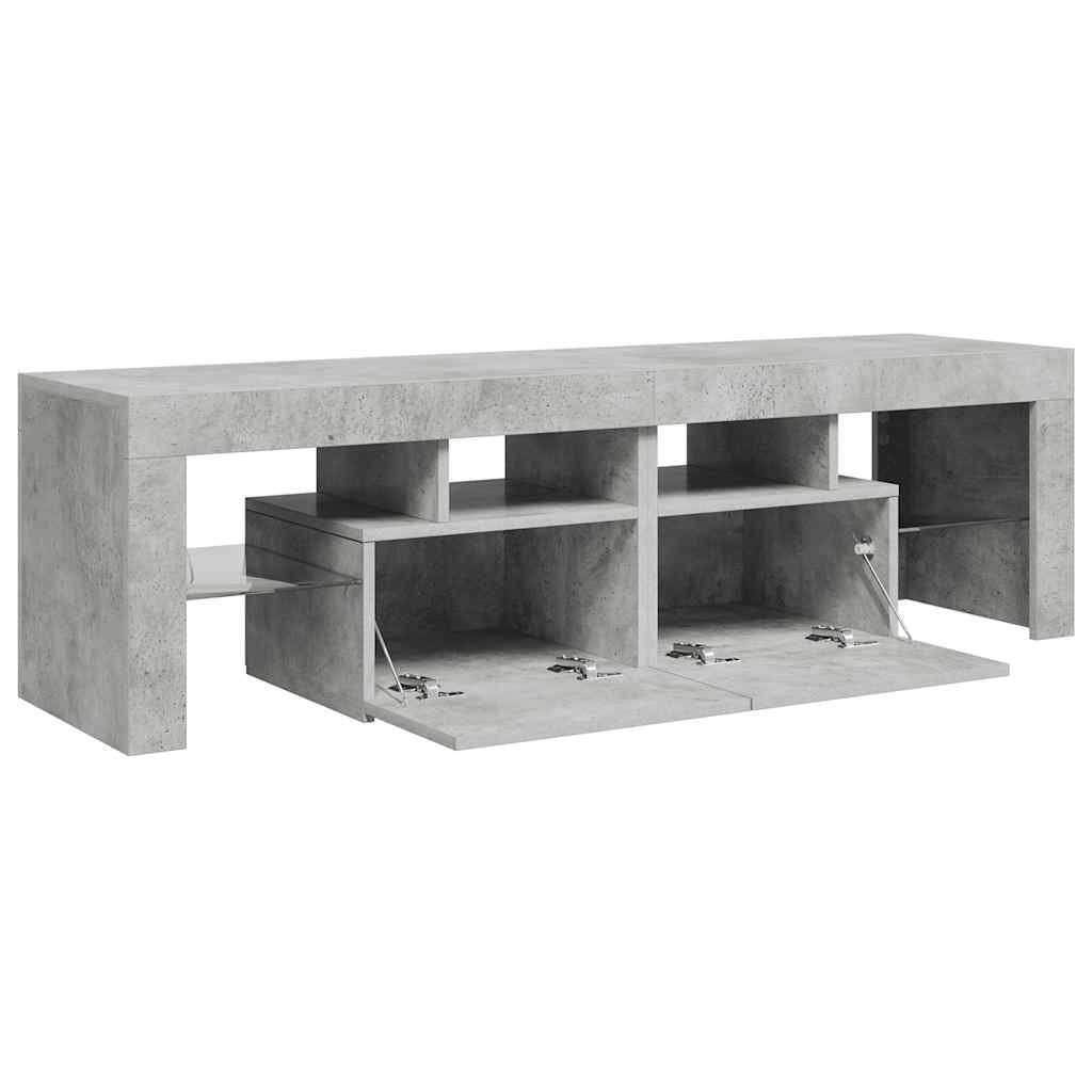 Meuble TV vidaXL avec éclairage LED Gris béton 140x36,5x40 cm