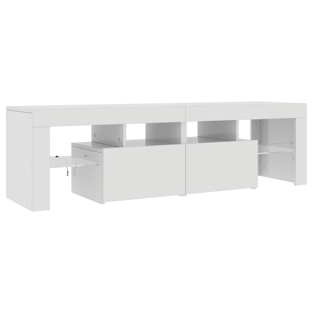 Meuble TV vidaXL avec éclairage LED blanc brillant 140x36,5x40 cm