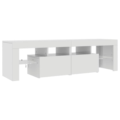 Meuble TV vidaXL avec éclairage LED blanc brillant 140x36,5x40 cm