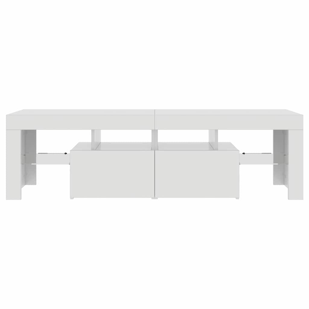Meuble TV vidaXL avec éclairage LED blanc brillant 140x36,5x40 cm