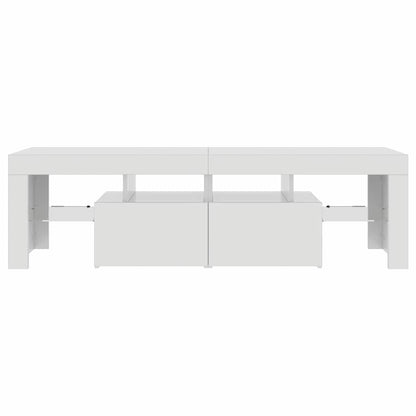 Meuble TV vidaXL avec éclairage LED blanc brillant 140x36,5x40 cm