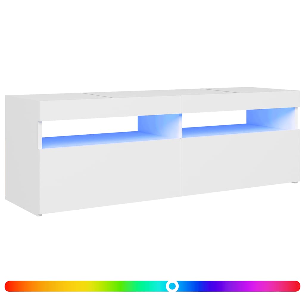 vidaXL TV-Schrank mit LED-Leuchten Weiß 120x35x40 cm