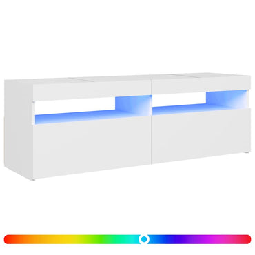 vidaXL TV-Schrank mit LED-Leuchten Weiß 120x35x40 cm