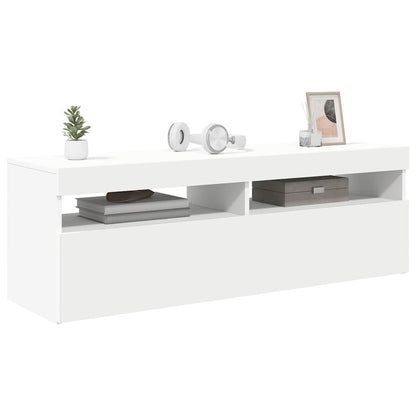 vidaXL TV-Schrank mit LED-Leuchten Weiß 120x35x40 cm