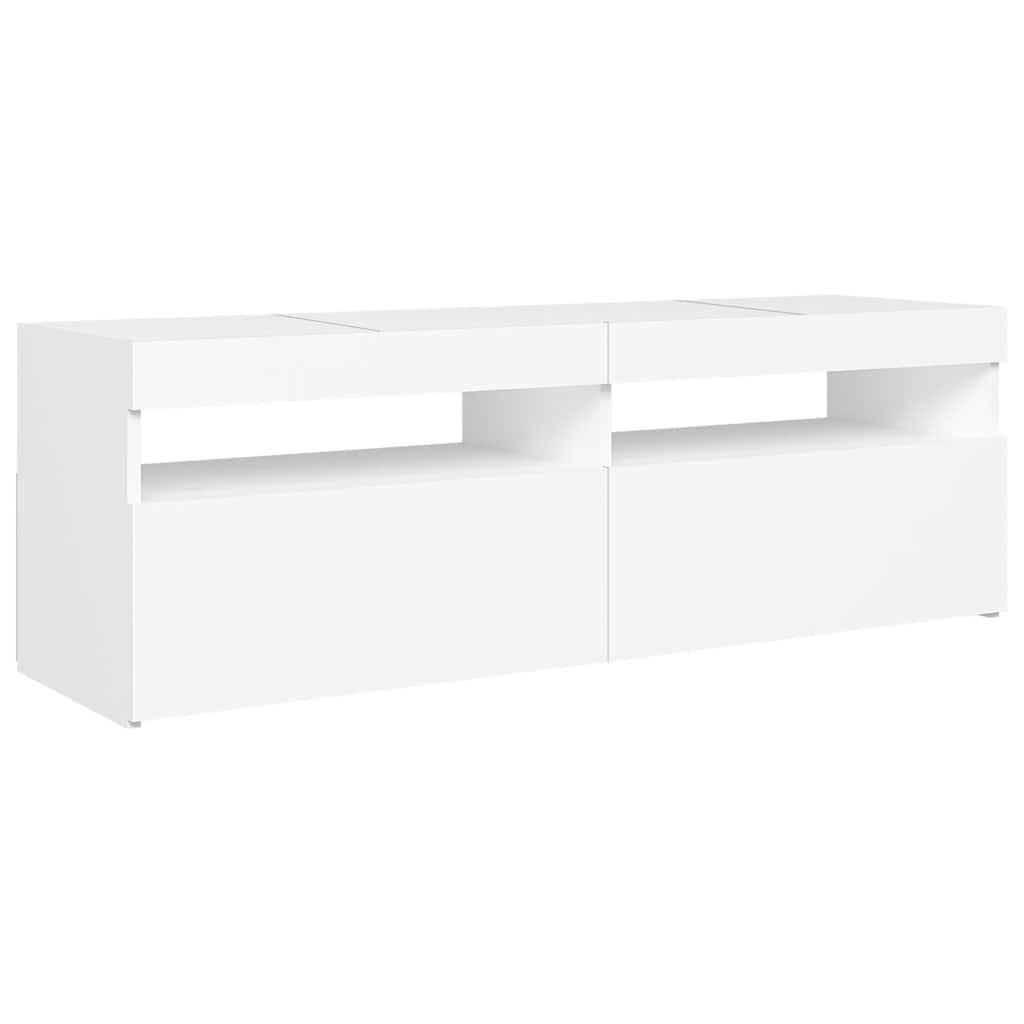 vidaXL TV-Schrank mit LED-Leuchten Weiß 120x35x40 cm