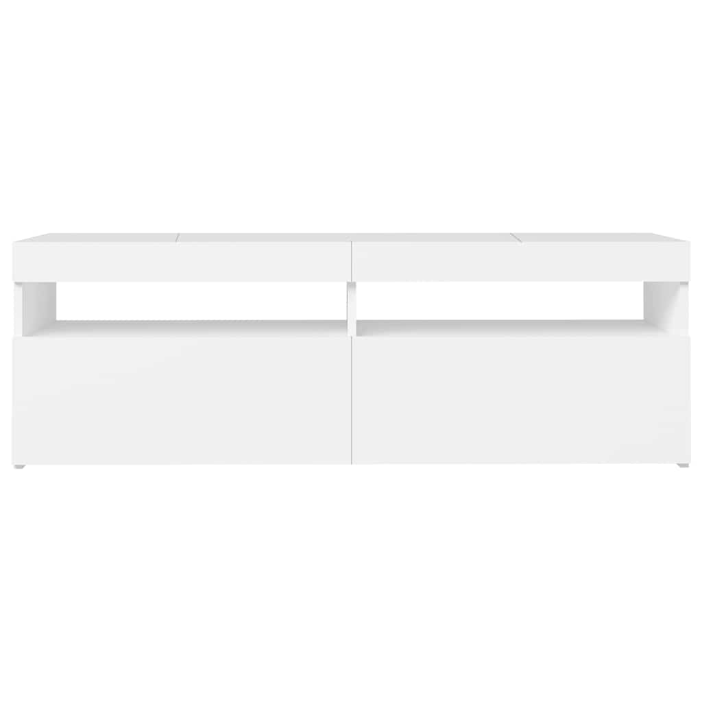 vidaXL TV-Schrank mit LED-Leuchten Weiß 120x35x40 cm