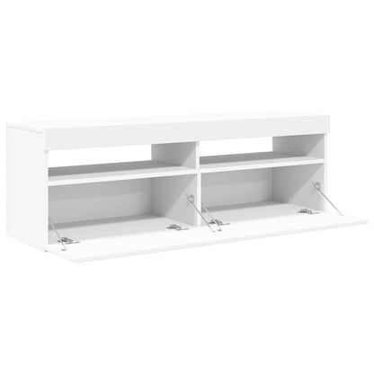 vidaXL TV-Schrank mit LED-Leuchten Weiß 120x35x40 cm